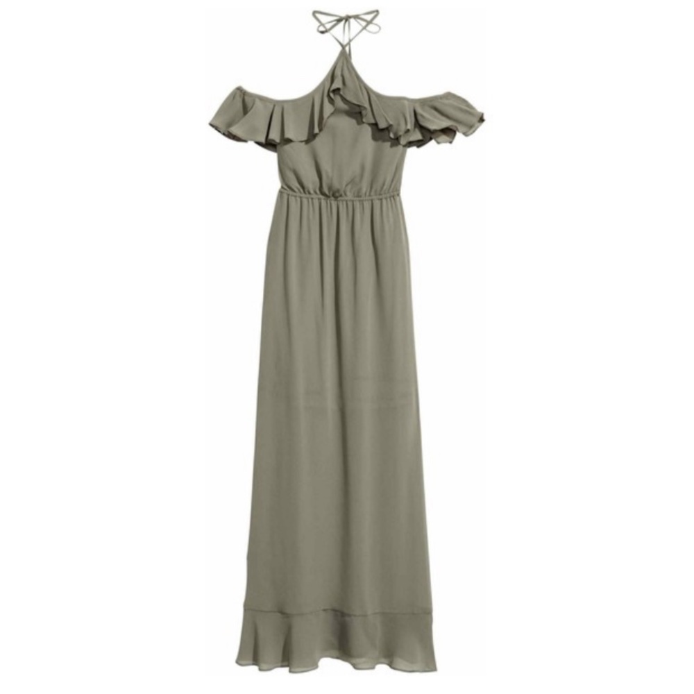 H&M Maxi Ruffle Halter Dress